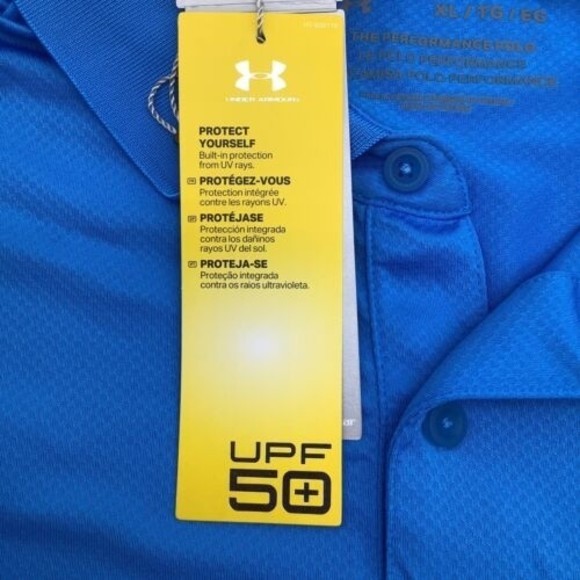 Under Armour Mens The Performance Polo Golf Polo Blue Size XL NWT - Picture 5 of 10